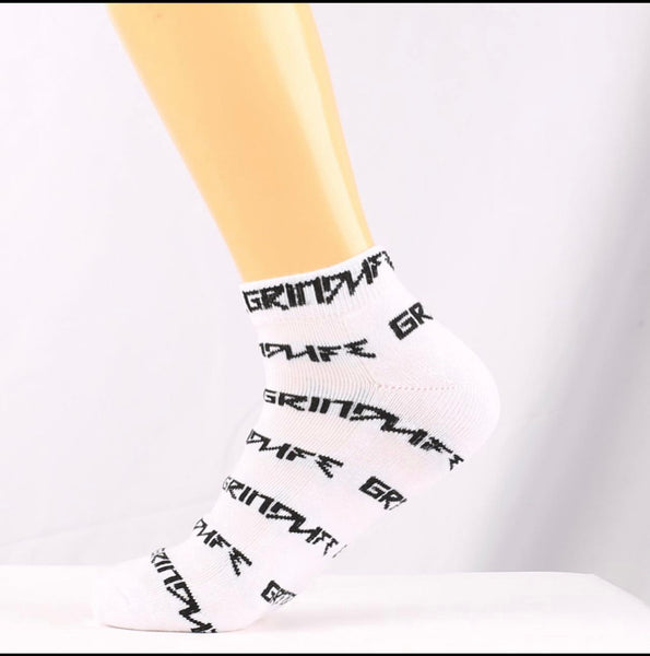 GrindLife All over Ankle Socks White|Black