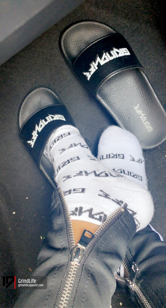 GrindLife All over Ankle Socks White|Black