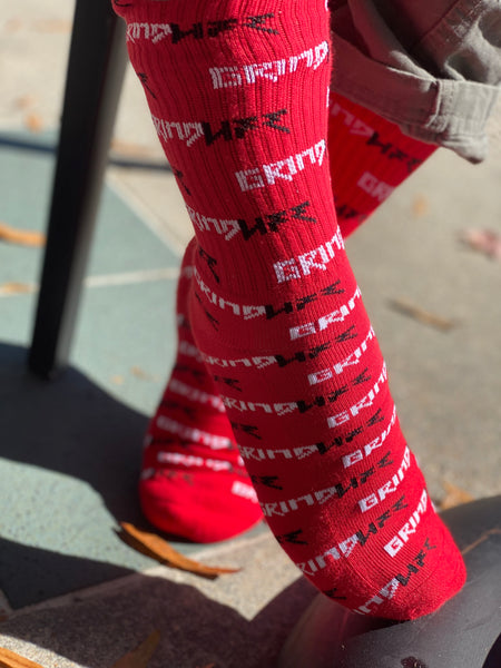 GrindLife All Over Double Cotton Low Calf Socks Red|Black|White