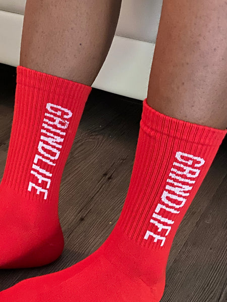 GrindLife Vertical Calf Socks Red