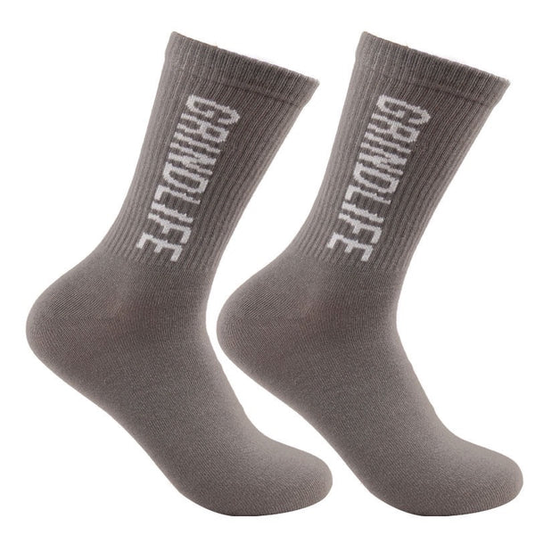 GrindLife Vertical Calf Socks  Heather Gray